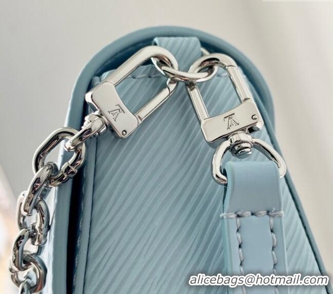 Inexpensive Louis Vuitton Twist West Pochette Mini Bag in Epi Leather M83478 Ice Blue 2024