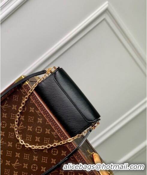 Unique Grade Louis Vuitton Twist West Pochette Mini Bag in Epi Leather M83077 Black 2024