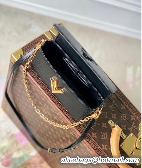 Unique Grade Louis Vuitton Twist West Pochette Mini Bag in Epi Leather M83077 Black 2024