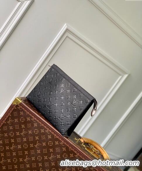 ​Buy Discount Louis Vuitton Pochette Voyage MM Pouch in Monogram Leather M61692 Black 2024