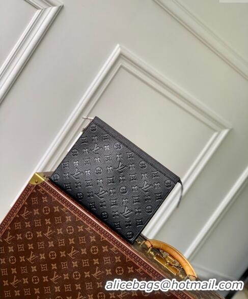 ​Buy Discount Louis Vuitton Pochette Voyage MM Pouch in Monogram Leather M61692 Black 2024