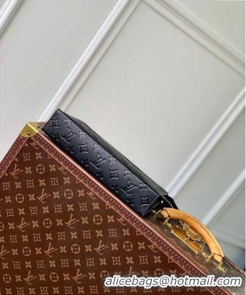 ​Buy Discount Louis Vuitton Pochette Voyage MM Pouch in Monogram Leather M61692 Black 2024