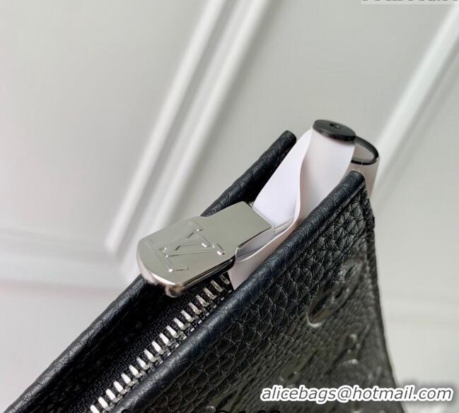 ​Buy Discount Louis Vuitton Pochette Voyage MM Pouch in Monogram Leather M61692 Black 2024