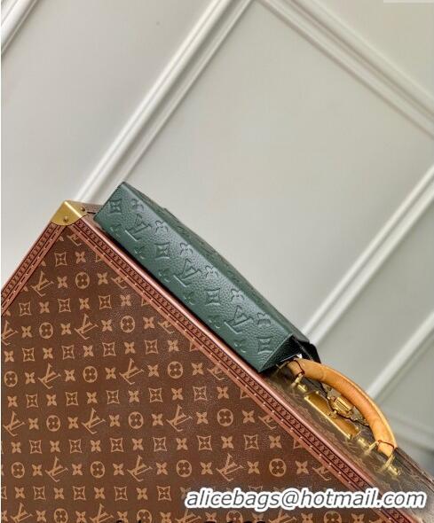 Promotional Louis Vuitton Pochette Voyage MM Pouch in Monogram Leather M61692 Green 2024