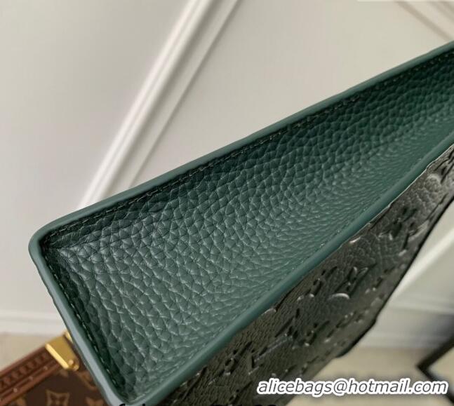 Promotional Louis Vuitton Pochette Voyage MM Pouch in Monogram Leather M61692 Green 2024