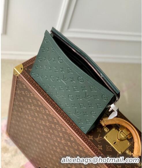 Promotional Louis Vuitton Pochette Voyage MM Pouch in Monogram Leather M61692 Green 2024