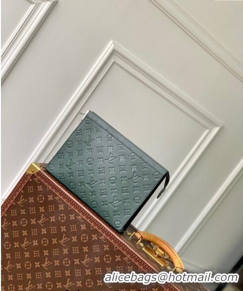 Promotional Louis Vuitton Pochette Voyage MM Pouch in Monogram Leather M61692 Green 2024