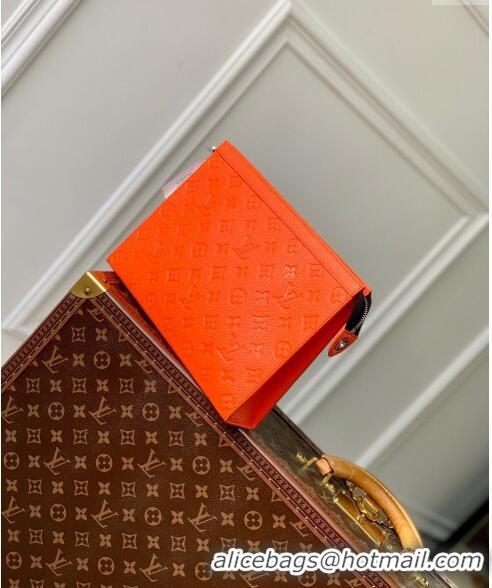 Grade Cheap Louis Vuitton Pochette Voyage MM Pouch in Monogram Leather M61692 Orange 2024