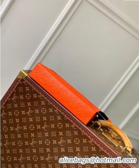 Grade Cheap Louis Vuitton Pochette Voyage MM Pouch in Monogram Leather M61692 Orange 2024