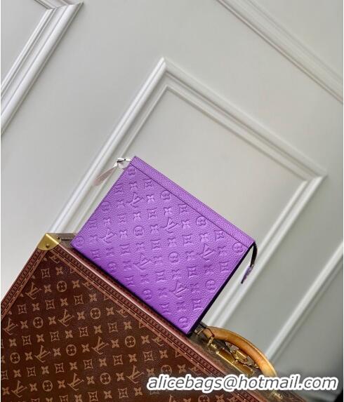 Super Quality Louis Vuitton Pochette Voyage MM Pouch in Monogram Leather M61692 Purple 2024