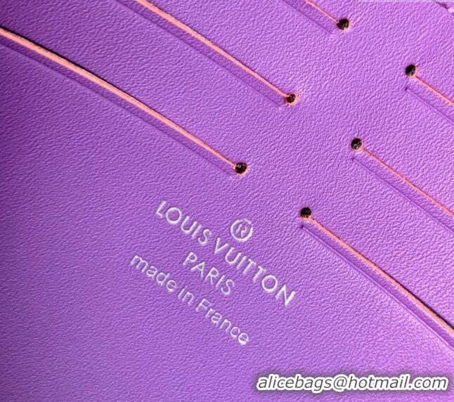 Super Quality Louis Vuitton Pochette Voyage MM Pouch in Monogram Leather M61692 Purple 2024