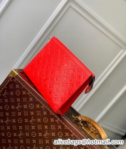 Good Product Louis Vuitton Pochette Voyage MM Pouch in Monogram Leather M61692 Red 2024