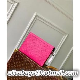 Top Quality Louis Vuitton Pochette Voyage MM Pouch in Monogram Leather M61692 Pink 2024