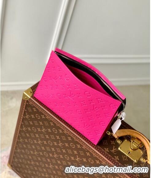 Top Quality Louis Vuitton Pochette Voyage MM Pouch in Monogram Leather M61692 Pink 2024