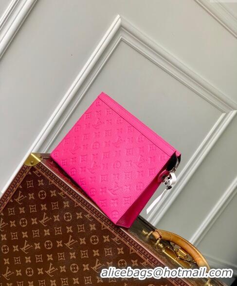 Top Quality Louis Vuitton Pochette Voyage MM Pouch in Monogram Leather M61692 Pink 2024