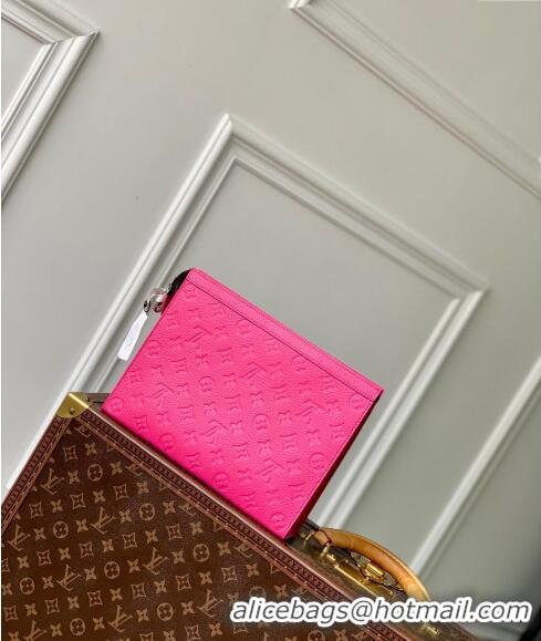 Top Quality Louis Vuitton Pochette Voyage MM Pouch in Monogram Leather M61692 Pink 2024