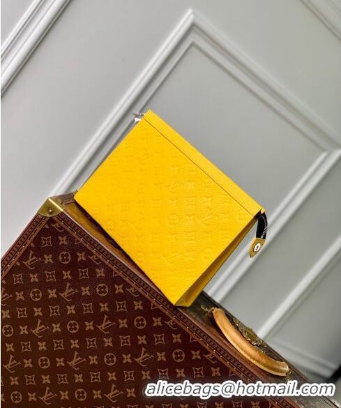 Luxury Cheap Louis Vuitton Pochette Voyage MM Pouch in Monogram Leather M61692 Yellow 2024