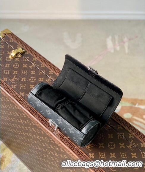 Unique Grade Louis Vuitton Etui Bijoux Jewelry Case in Black Monogram Eclipse Canvas M10145 2024