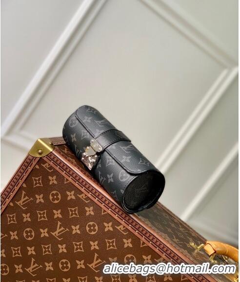 Unique Grade Louis Vuitton Etui Bijoux Jewelry Case in Black Monogram Eclipse Canvas M10145 2024