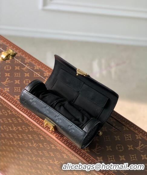 Pretty Style Louis Vuitton Etui Bijoux Jewelry Case in Black Leather M10145 2024