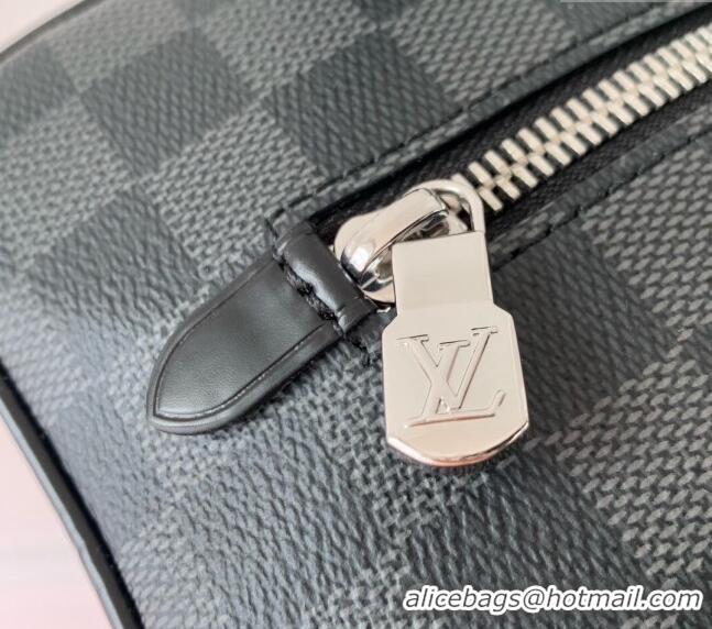 Super Quality Louis Vuitton Locker Dopp Kit Bag in Black Damier Graphite Canvas N83113 2024