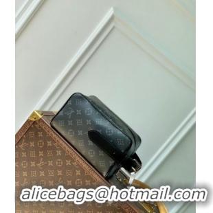 Big Discount Louis Vuitton Locker Dopp Kit Bag in Black Monogram Eclipse Canvas M83113 2024