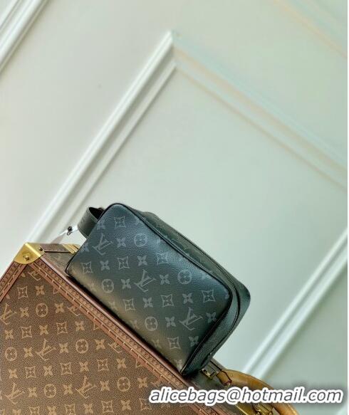 Big Discount Louis Vuitton Locker Dopp Kit Bag in Black Monogram Eclipse Canvas M83113 2024