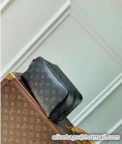 Big Discount Louis Vuitton Locker Dopp Kit Bag in Black Monogram Eclipse Canvas M83113 2024