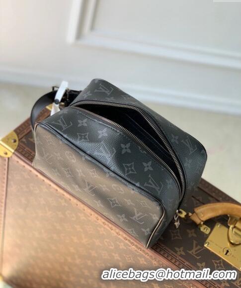 Big Discount Louis Vuitton Locker Dopp Kit Bag in Black Monogram Eclipse Canvas M83113 2024