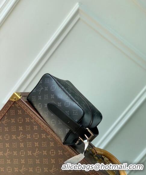 Big Discount Louis Vuitton Locker Dopp Kit Bag in Black Monogram Eclipse Canvas M83113 2024