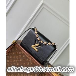 Top Grade Louis Vuitton Twist MM Bag in Epi Leather with Monogram Flower M24044 Black 2024