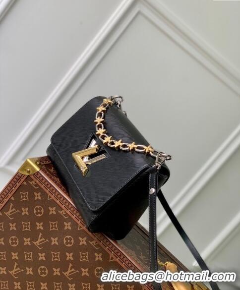 Top Grade Louis Vuitton Twist MM Bag in Epi Leather with Monogram Flower M24044 Black 2024