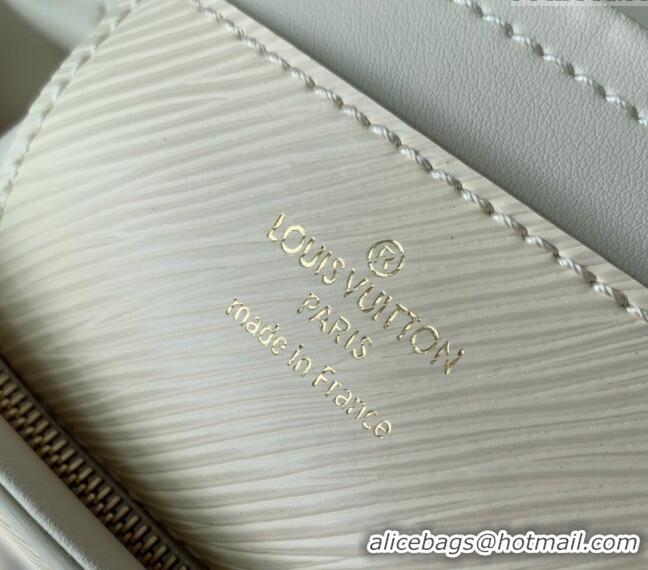 New Design Louis Vuitton Twist MM Bag in Epi Leather with Monogram Flower M24043 Quartz White 2024