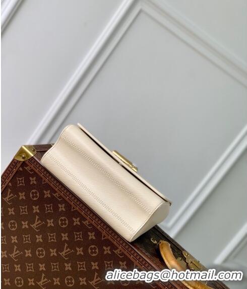 New Design Louis Vuitton Twist MM Bag in Epi Leather with Monogram Flower M24043 Quartz White 2024