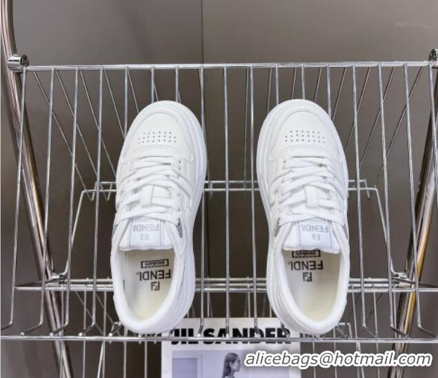 Best Price Fendi Match Platform Sneakers 5cm in Calfskin Leather White 230100