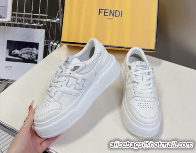 Best Price Fendi Match Platform Sneakers 5cm in Calfskin Leather White 230100