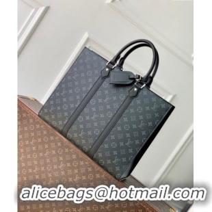 Top Quality Louis Vuitton Sac Plat 24H Handbag in Black Monogram Eclipse Canvas M47059 2024