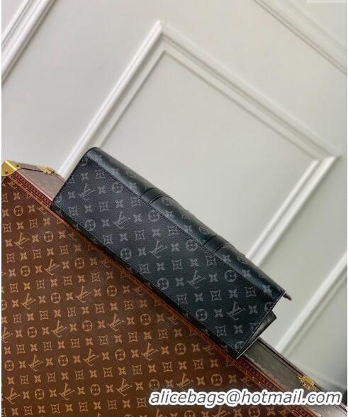 Top Quality Louis Vuitton Sac Plat 24H Handbag in Black Monogram Eclipse Canvas M47059 2024