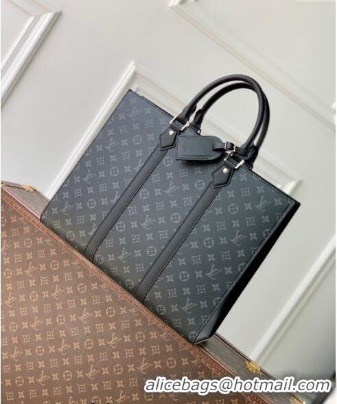 Top Quality Louis Vuitton Sac Plat 24H Handbag in Black Monogram Eclipse Canvas M47059 2024