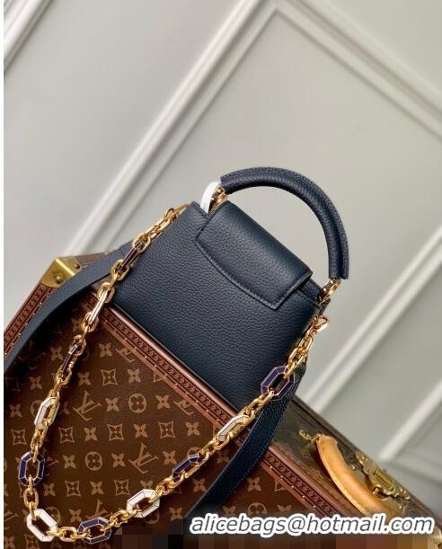 Promotional Louis Vuitton Capucines Mini Bag in Taurillon Leather M24683 Navy Blue 2024