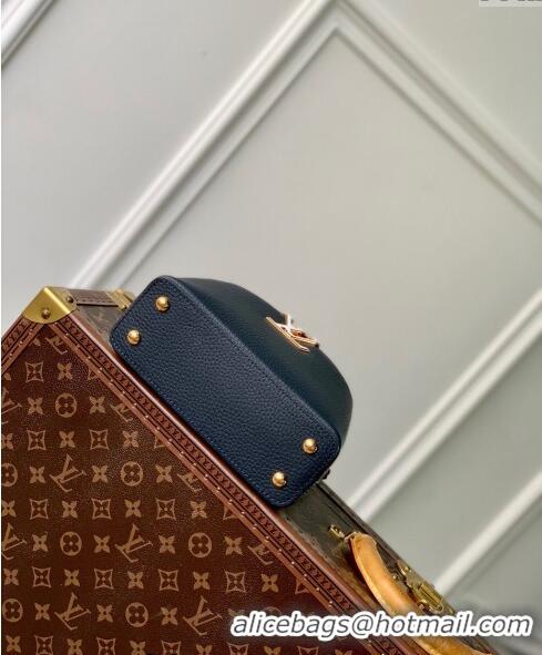 Promotional Louis Vuitton Capucines Mini Bag in Taurillon Leather M24683 Navy Blue 2024