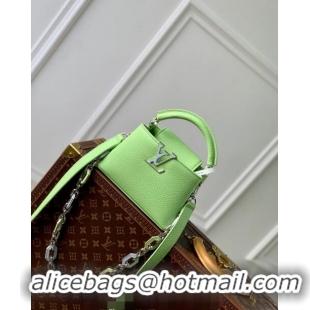 Promotional Louis Vuitton Capucines Mini Bag in Taurillon Leather M24683 Spring Green 2024