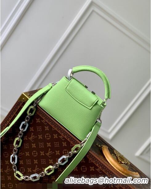 Promotional Louis Vuitton Capucines Mini Bag in Taurillon Leather M24683 Spring Green 2024