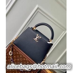 Famous Brand Louis Vuitton Capucines BB Bag in Taurillon Leather M25211 Navy Blue 2024