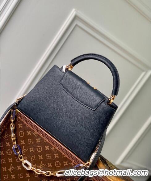 Famous Brand Louis Vuitton Capucines BB Bag in Taurillon Leather M25211 Navy Blue 2024