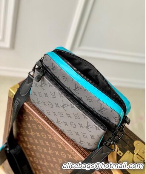 Promotional Louis Vuitton Trio Messenger bag in Monogram Eclipse Reverse Canvas M11648 Turquoise Blue/Grey 2024