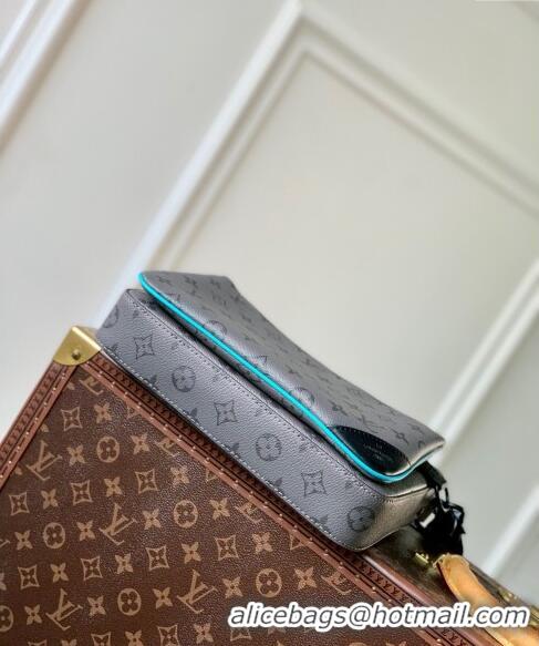 Promotional Louis Vuitton Trio Messenger bag in Monogram Eclipse Reverse Canvas M11648 Turquoise Blue/Grey 2024