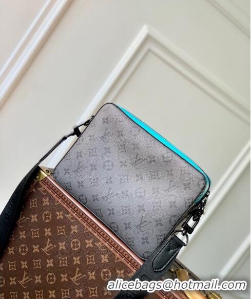 Promotional Louis Vuitton Trio Messenger bag in Monogram Eclipse Reverse Canvas M11648 Turquoise Blue/Grey 2024