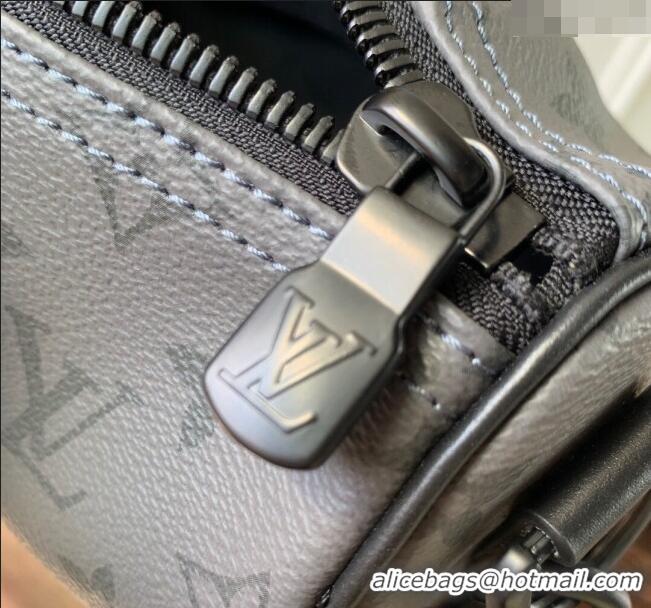 Promotional Louis Vuitton Keepall Bandouliere 25 Bag in Monogram Eclipse Reverse Canvas M11645 Turquoise Blue/Grey 2024