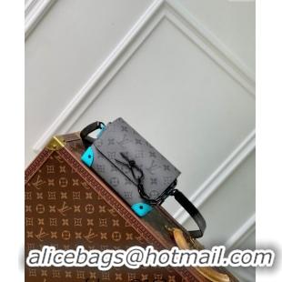 Low Cost Louis Vuitton Steamer Wearable Wallet Mini bag in Monogram Eclipse Reverse Canvas M11496 Turquoise Blue/Grey 20